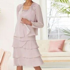 S.L. Fashions SLNY Lavender Frost Formal Dress and Jacket Set NWT 22W